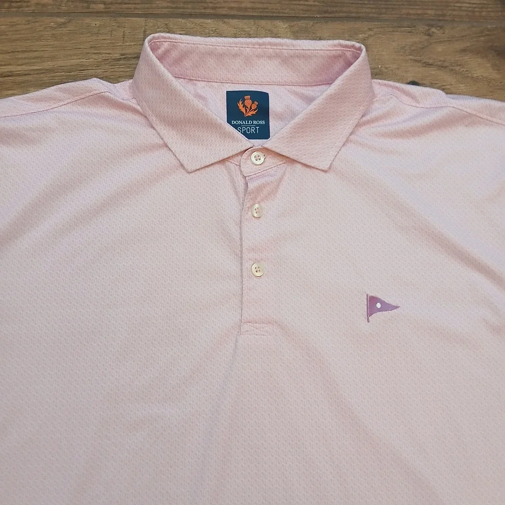 Donald Ross Sport Polo Mens Pink XXL 2XL Golf Performance Hybrid Stretch Flex